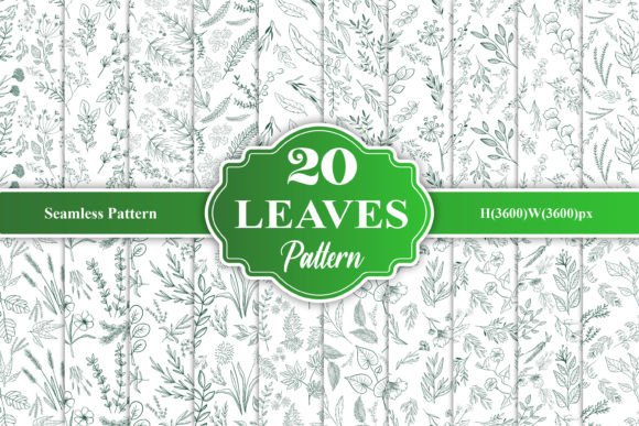 Download Outline Leaves Seamless Pattern - Outline leaves Collection