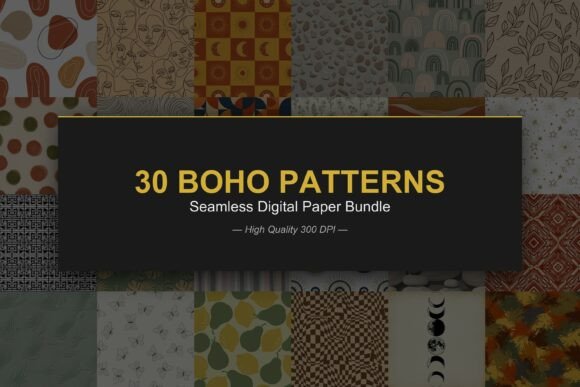 Download 30 Boho Seamless Pattern Bundle - Premium Resources