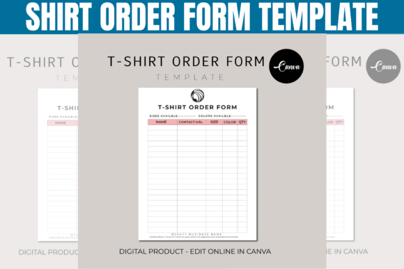 Download Editable Shirt Order Form Template - Template Collection