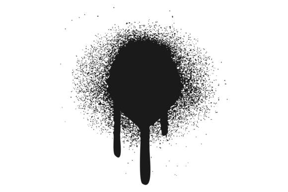 Download Grungy Ink Liquid Spray Spot. Black Spla - Black Collection