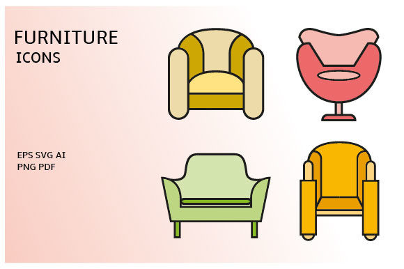 Download Sofa and Home Decoration Icons Set - Decoration Collection