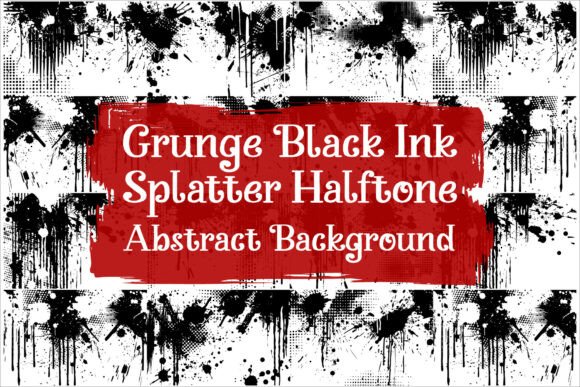 Download Abstract Black Paint Splatter Halftone - Black Collection