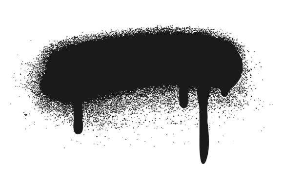 Download Black Ink Spray Stain. Grungy Brush Stro - Black Collection