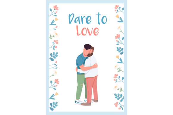 Download Dare to Love Poster Flat Vector Template - Template Collection