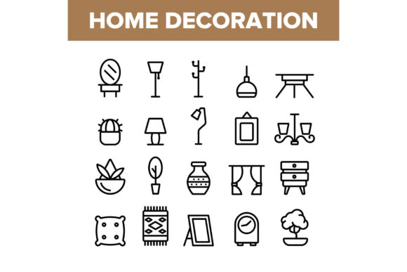 Download Collection Home Decoration Items Vector - Decoration Collection