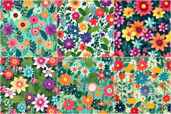 Download Funky Flowers Garden Digital Papers - Funky Collection